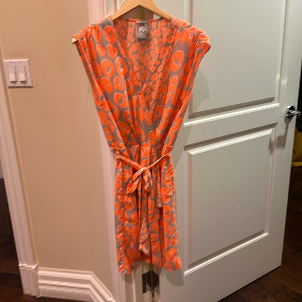 Yoana Baraschi Woman’s Dress Size Large Orange/Gray